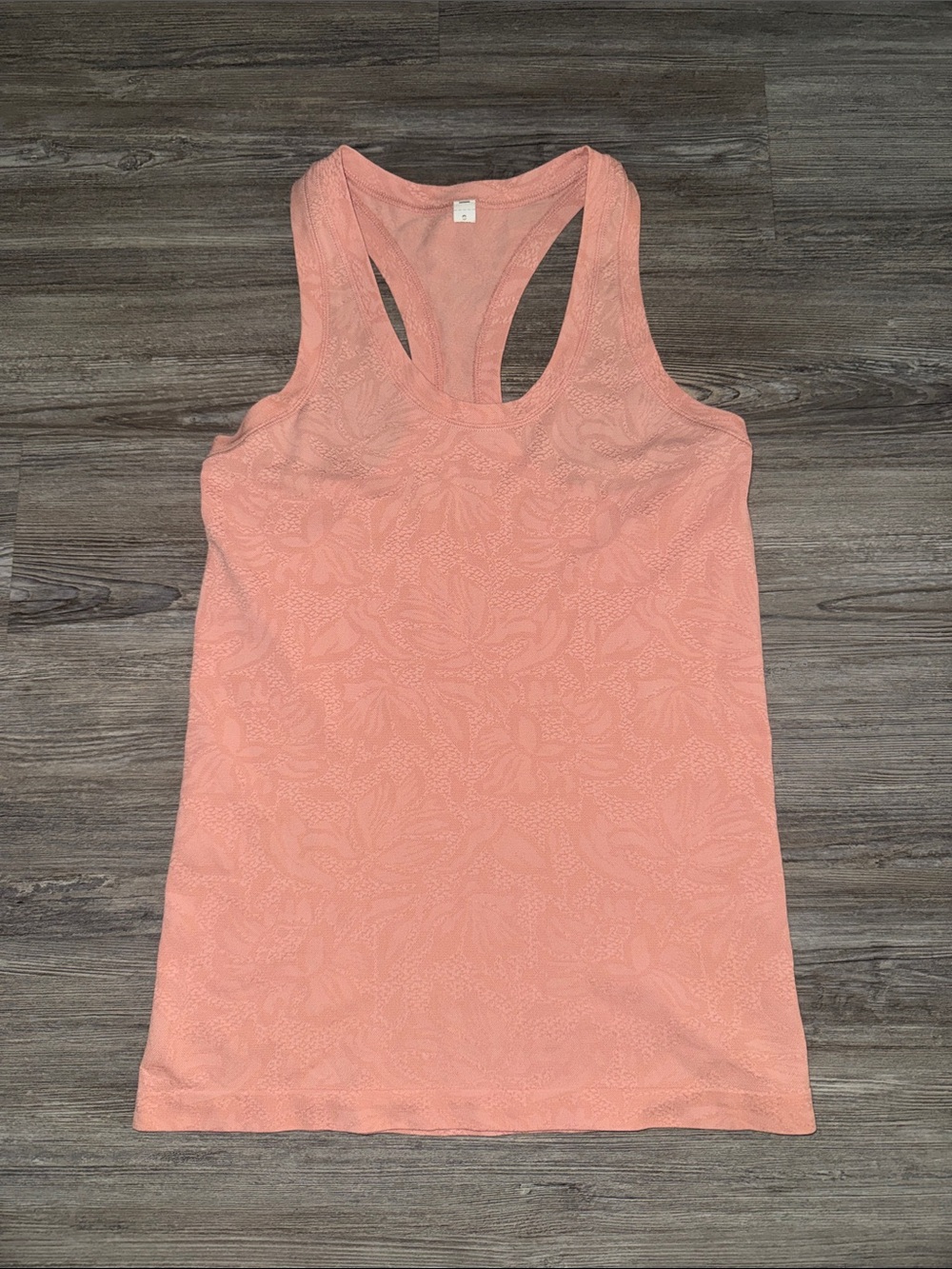 Athleta Peach Floral Jacquard Racerback Tank